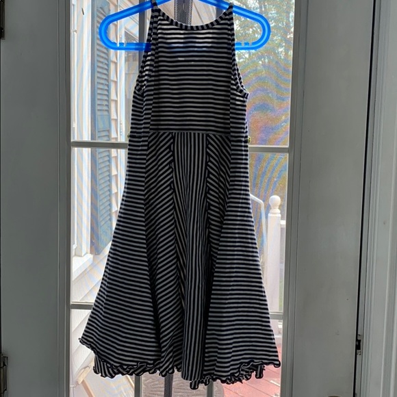 Navy/white striped girls tank dress - Picture 3 of 4